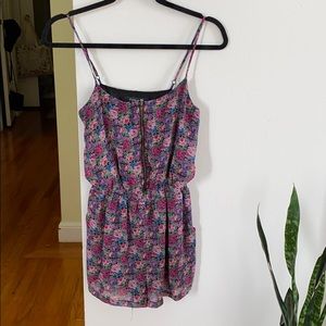 Purple floral romper